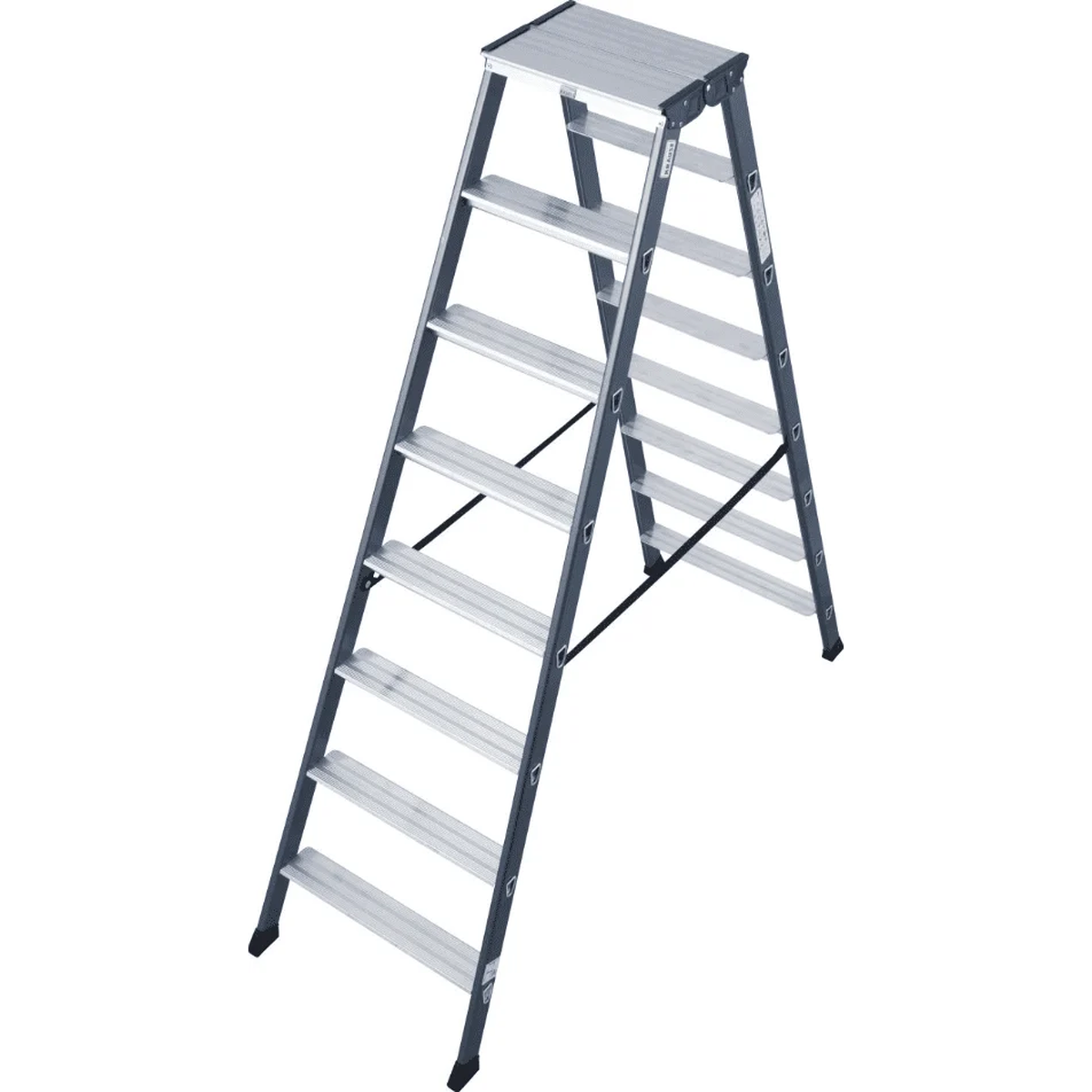 Анодированная алюминиевая стремянка SEPRO D 2х8 ступеней